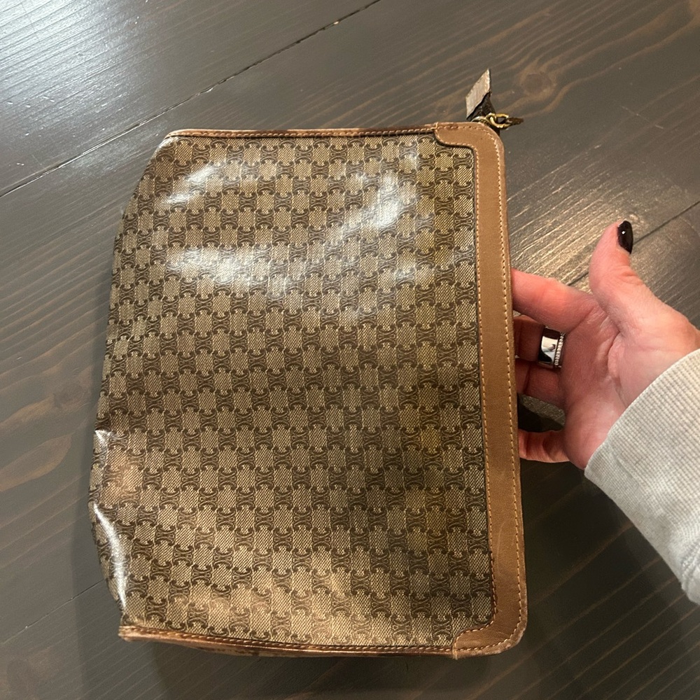 Celine Brown Patterned Clutch - image 7